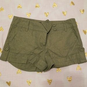 Green Linen shorts